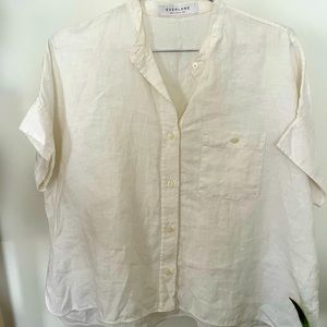 Everlane white linen top
